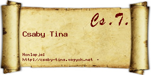 Csaby Tina névjegykártya